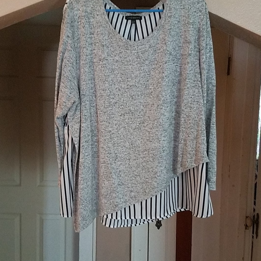 Blue, black, and grey Shirt